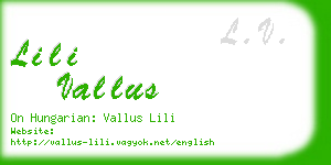 lili vallus business card